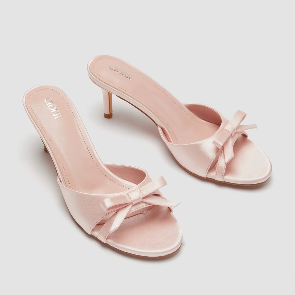Cider Blush Satin Bow Heels